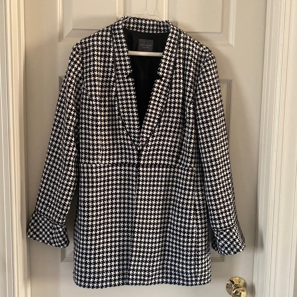 The Limited Collection Houndstooth Long Jacket, sz 12